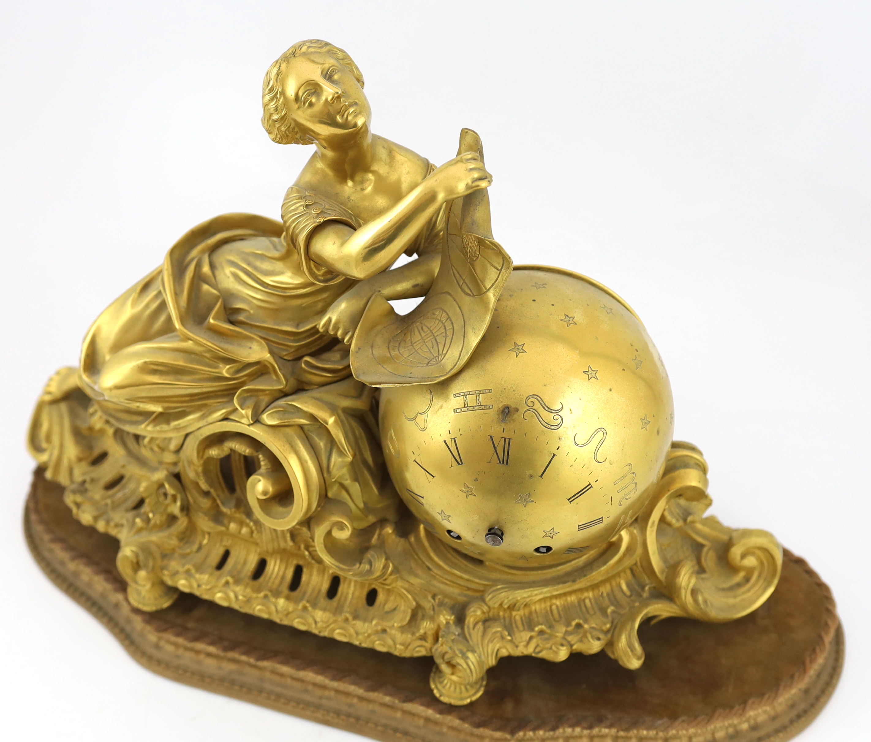 Brocot & Delettrez of Paris, a 19th century French ormolu mantel clock 50cm wide, 34cm high